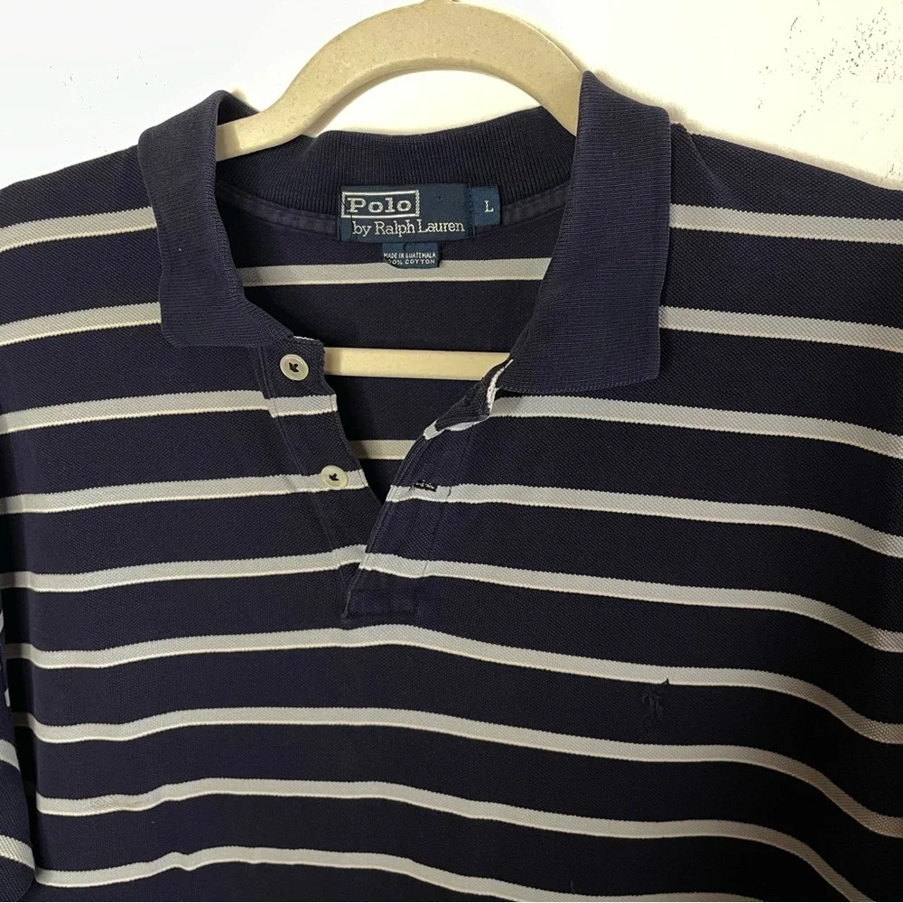 Polo Ralph Lauren Striped Polo SS Shirt Men's Size Large - Picture 3 of 3